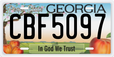 GA license plate CBF5097