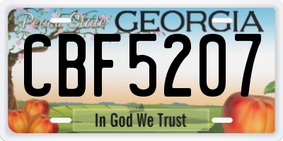 GA license plate CBF5207