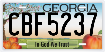 GA license plate CBF5237