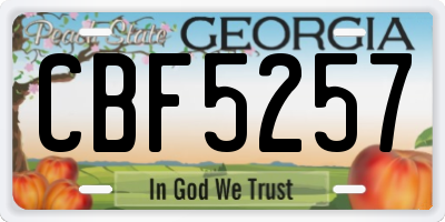 GA license plate CBF5257