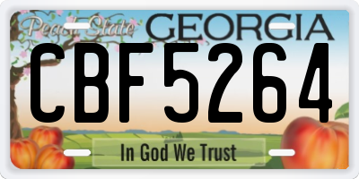 GA license plate CBF5264