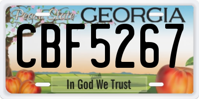 GA license plate CBF5267