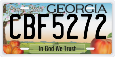 GA license plate CBF5272