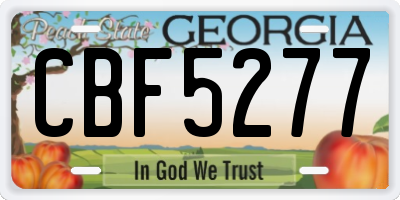 GA license plate CBF5277