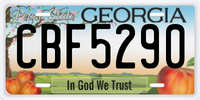 GA license plate CBF5290