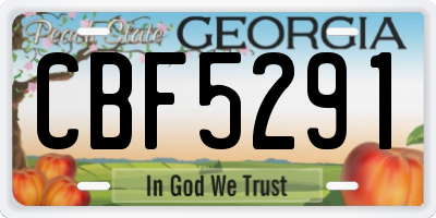 GA license plate CBF5291