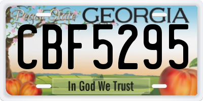 GA license plate CBF5295