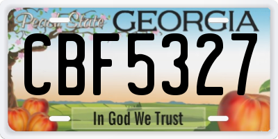 GA license plate CBF5327