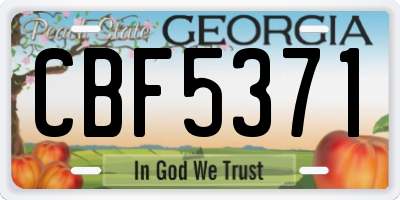 GA license plate CBF5371