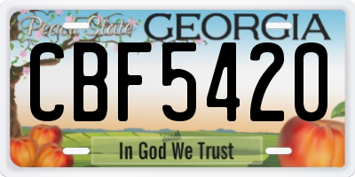 GA license plate CBF5420