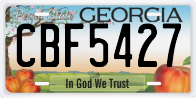 GA license plate CBF5427