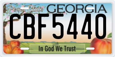 GA license plate CBF5440