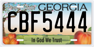 GA license plate CBF5444