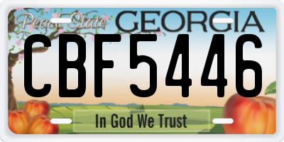GA license plate CBF5446