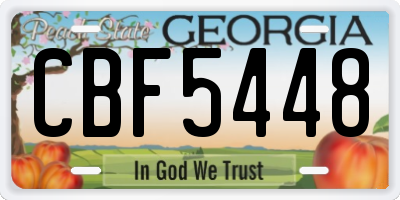 GA license plate CBF5448