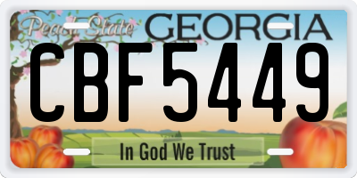 GA license plate CBF5449