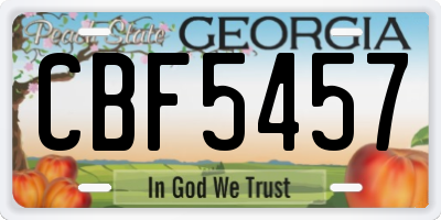 GA license plate CBF5457