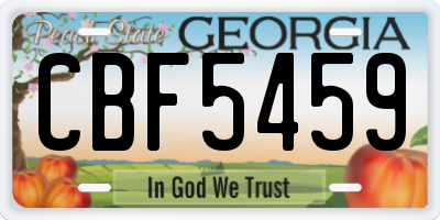 GA license plate CBF5459