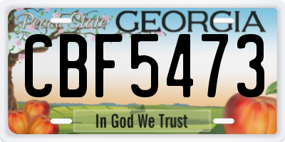 GA license plate CBF5473