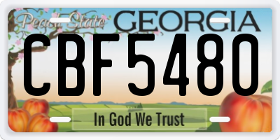 GA license plate CBF5480