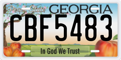 GA license plate CBF5483