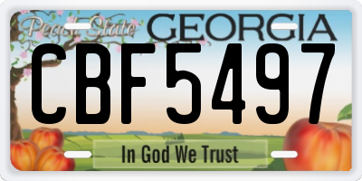 GA license plate CBF5497