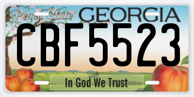 GA license plate CBF5523