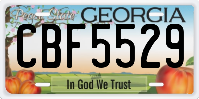 GA license plate CBF5529