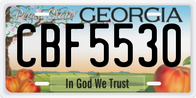 GA license plate CBF5530