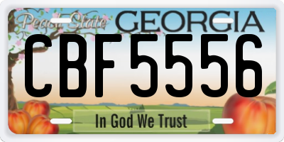 GA license plate CBF5556