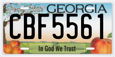 GA license plate CBF5561