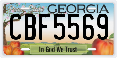 GA license plate CBF5569