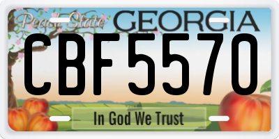 GA license plate CBF5570