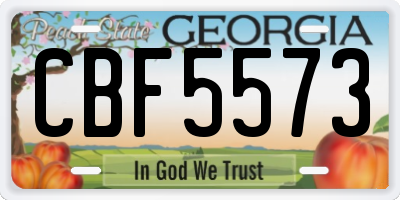GA license plate CBF5573