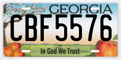 GA license plate CBF5576
