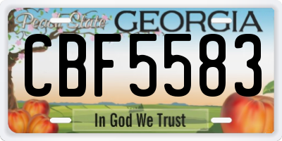 GA license plate CBF5583