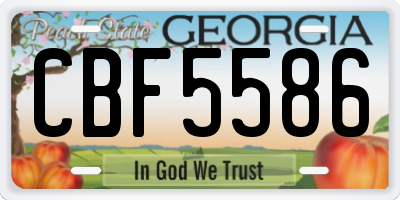 GA license plate CBF5586