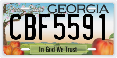 GA license plate CBF5591