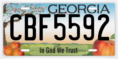 GA license plate CBF5592