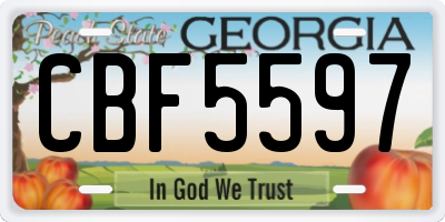 GA license plate CBF5597