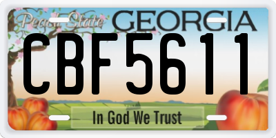 GA license plate CBF5611