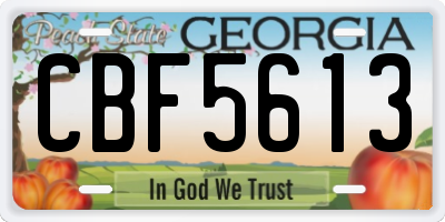 GA license plate CBF5613