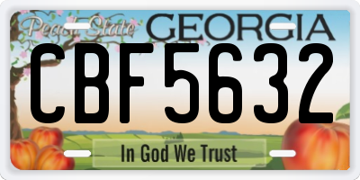 GA license plate CBF5632
