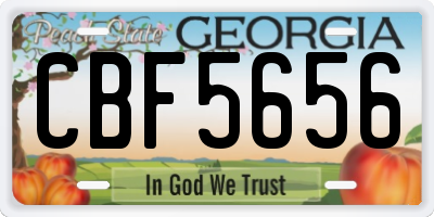 GA license plate CBF5656