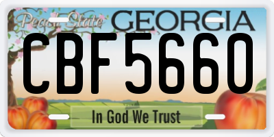 GA license plate CBF5660