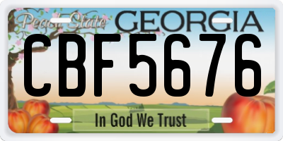 GA license plate CBF5676