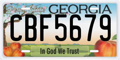 GA license plate CBF5679