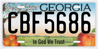 GA license plate CBF5686