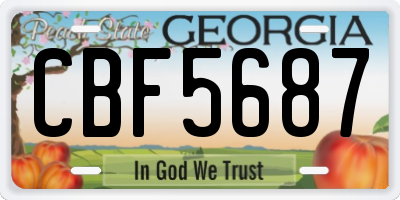 GA license plate CBF5687