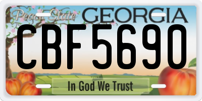 GA license plate CBF5690